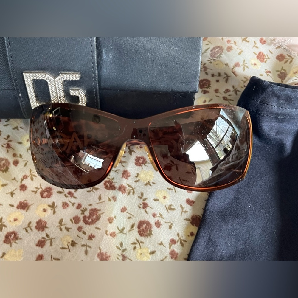 Dolce & Gabbana Brown Tortoiseshell Oversized Sunglasses